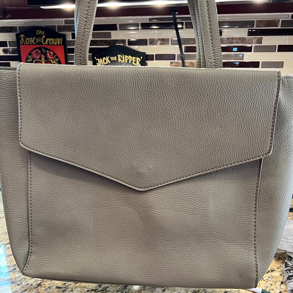 Urban Expressions Olive Green Satchel Tote Fall Neutral Vegan Leather Large